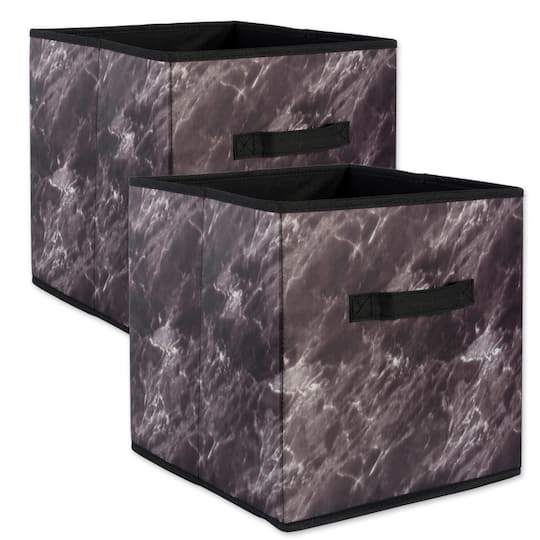 DII® Black Marble Cube Laundry Bin Set, 2ct.